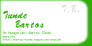 tunde bartos business card